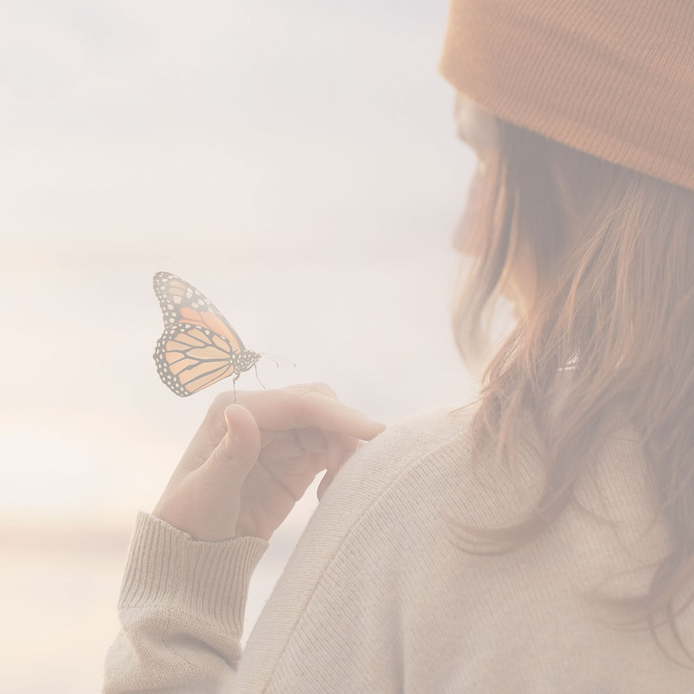 Woman with butterfly